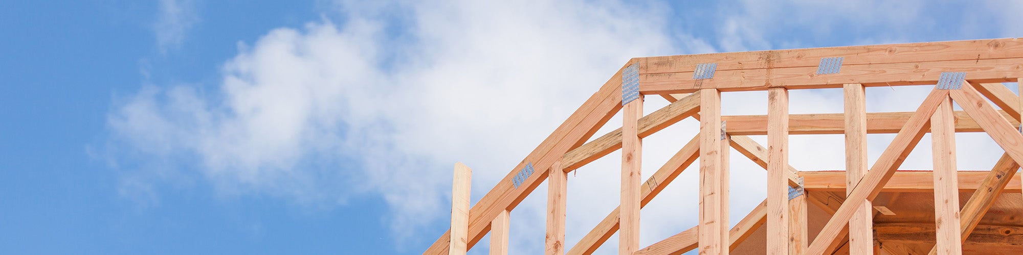 Wood Home Framing Abstract At Construction Site.