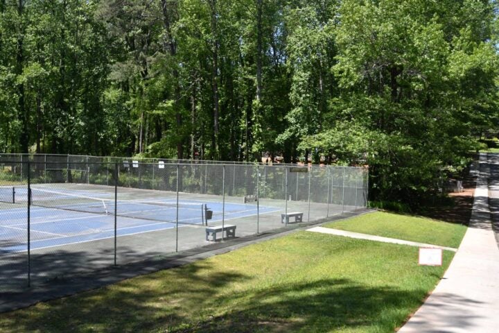 The tennis courts at Rosenfeld Park.