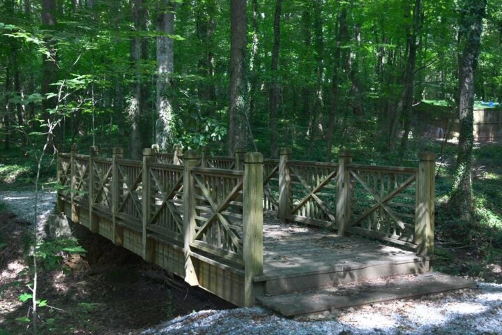 A wooden bridge at the smoke rise trail