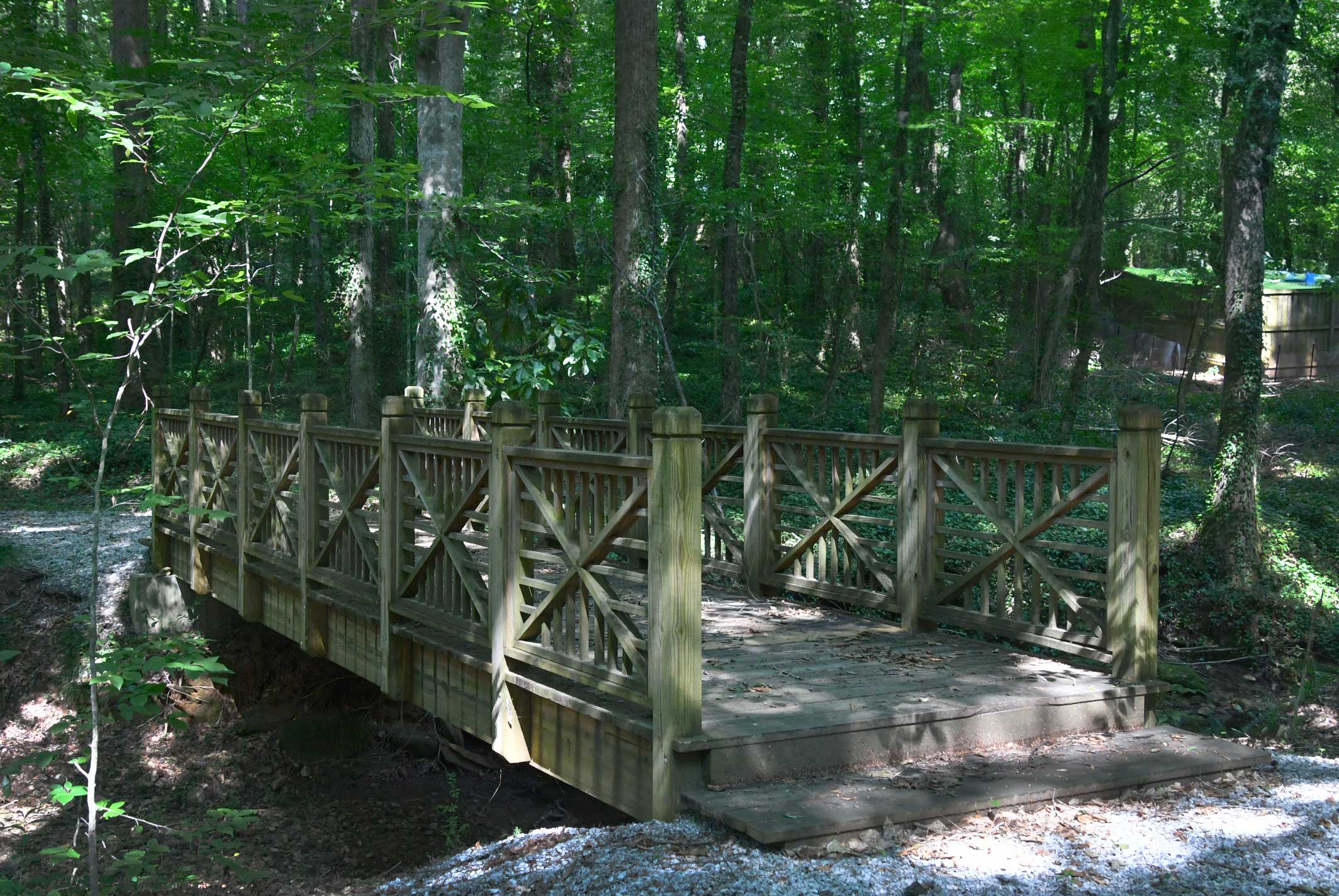 A wooden bridge at the smoke rise trail