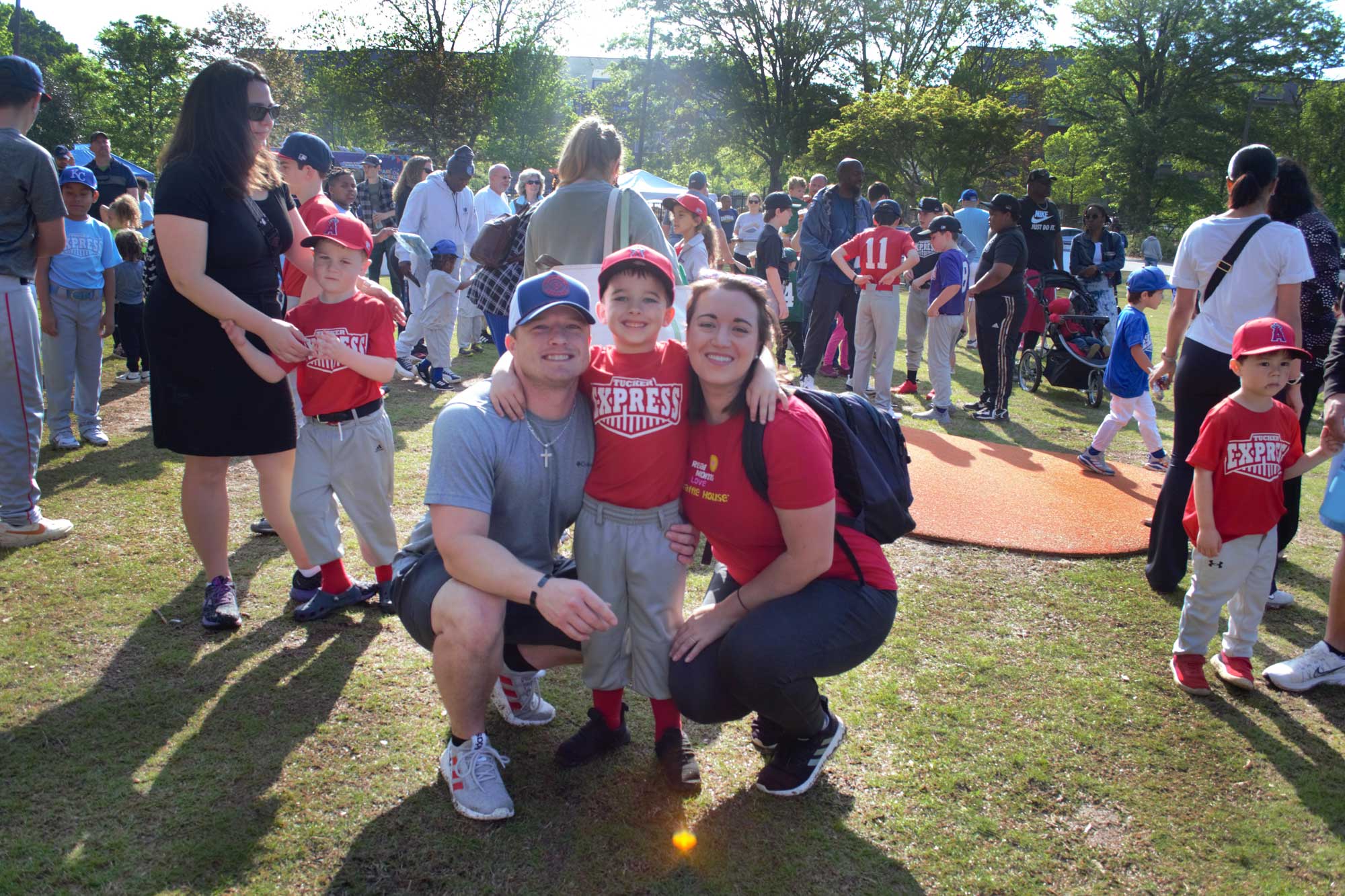 Familes gather for the Spring Fling at Church Street Greenspace.