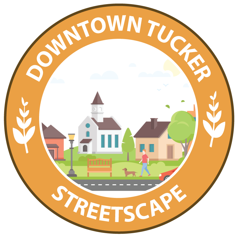 Decorative downtown Tucker streetscape button