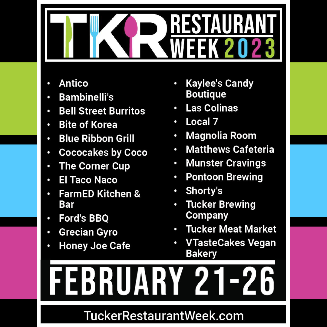 City Announces Third Annual Tucker Restaurant Week