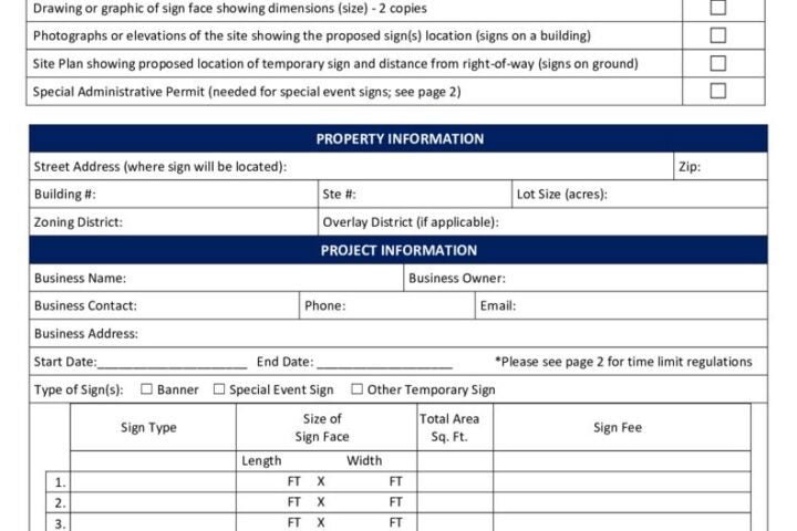 thumbnail of Temp Sign Permit Application