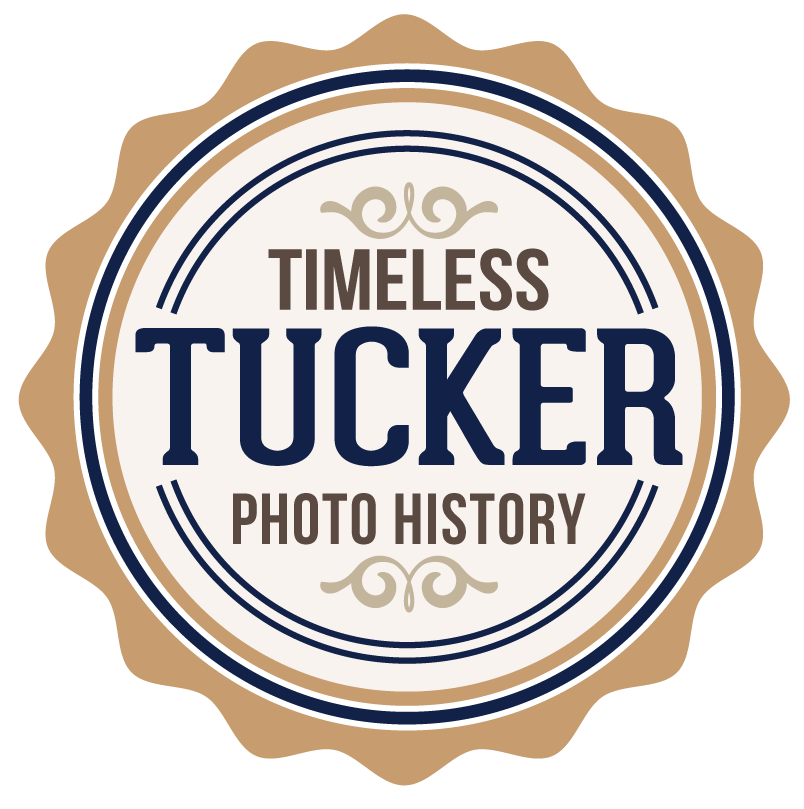 Decorative round Tucker photo history button