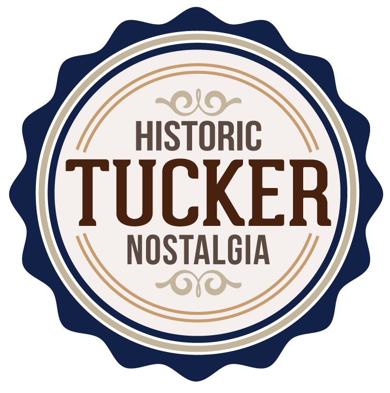 Decorative round Tucker nostalgia logo.