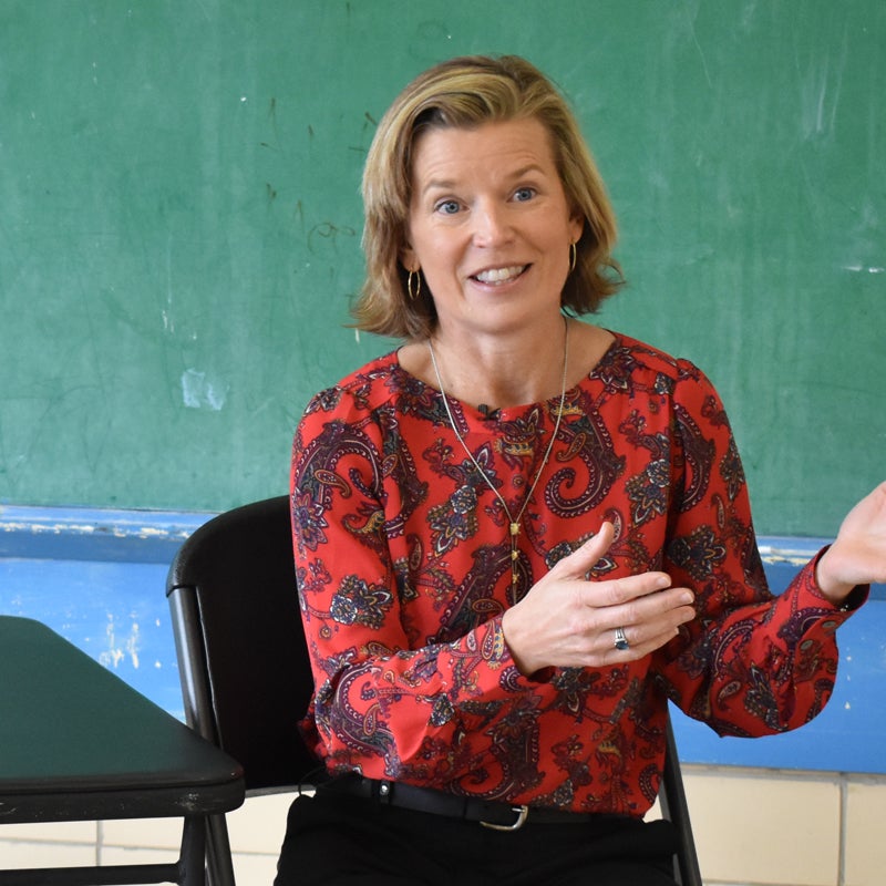 A Gervertz speaking at front of room