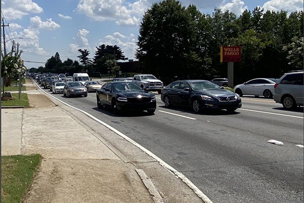 traffic on a street