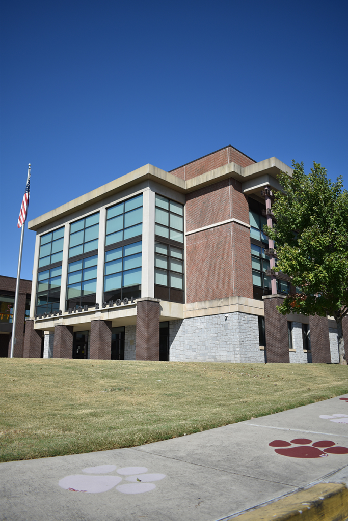 Exterior of glass walled building