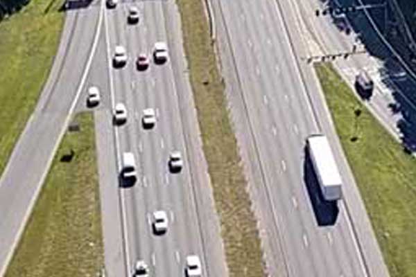 Vehicles on an interstate