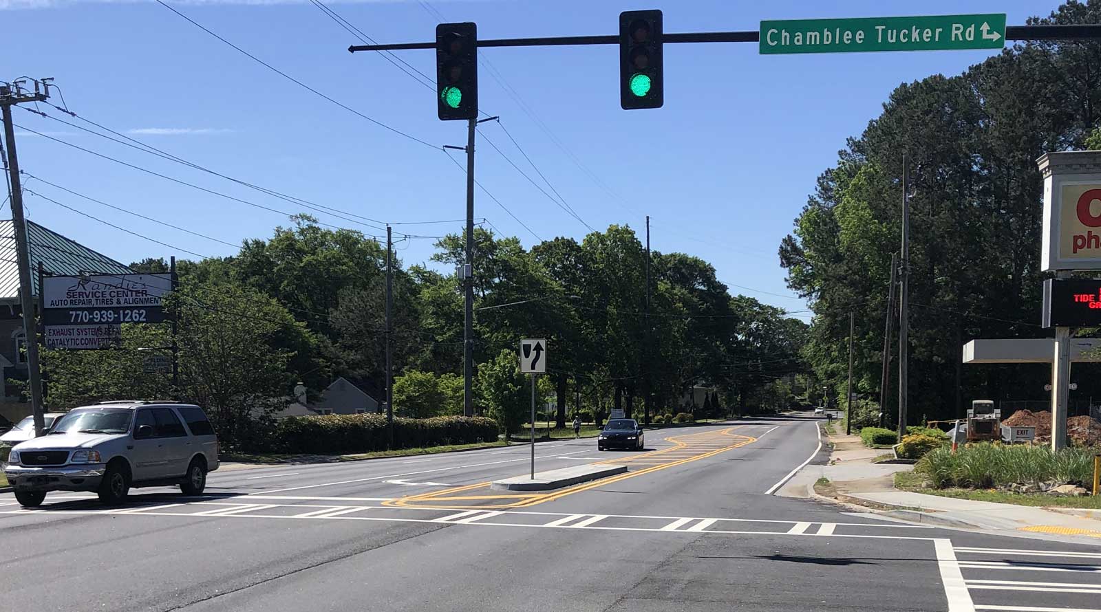 Green light at an intersection