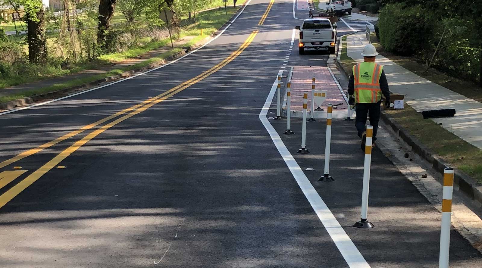 Public workers working on Brockett road