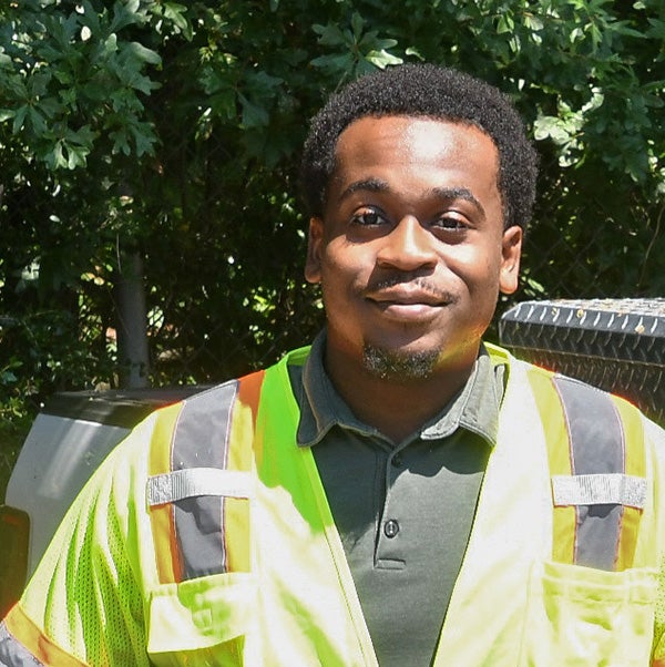 John Harris in a reflective vest.