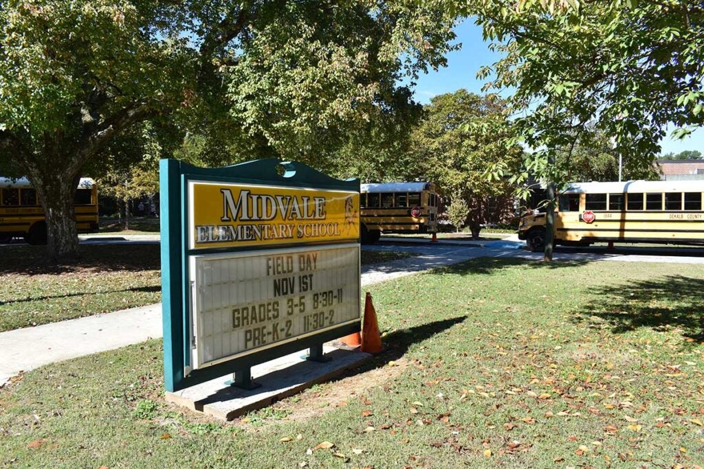 Sign at Midvale Elementary School