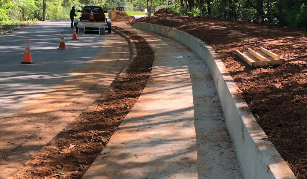 New sidewalk being installed in Tucker.