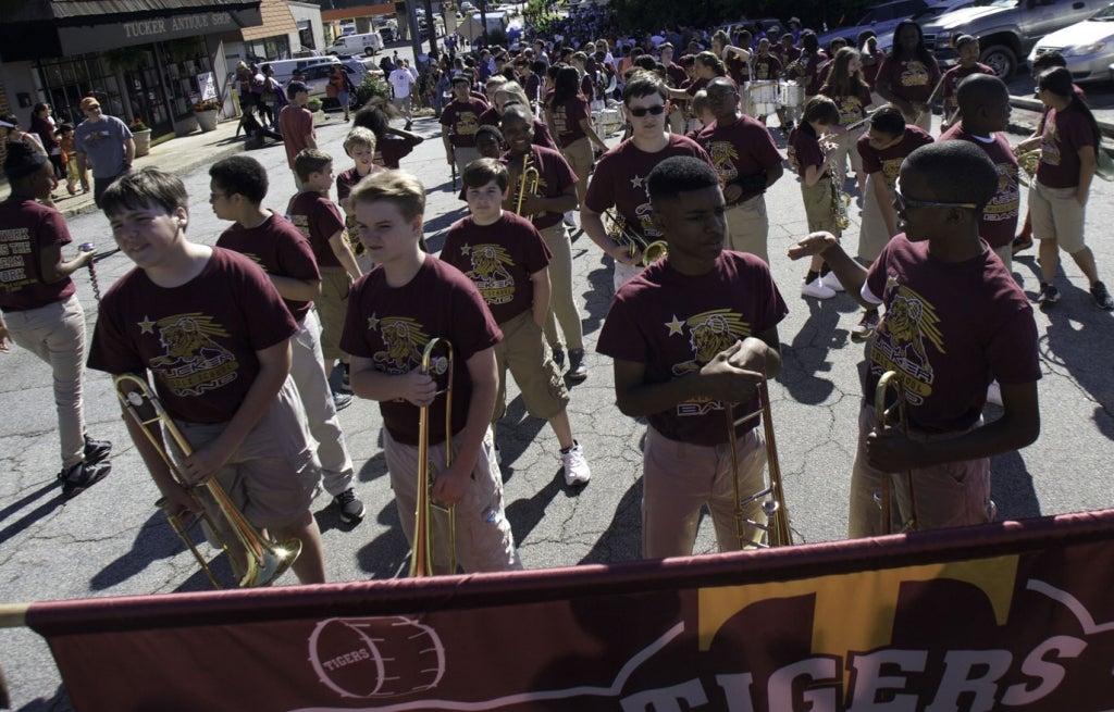 Tucker band at a parade