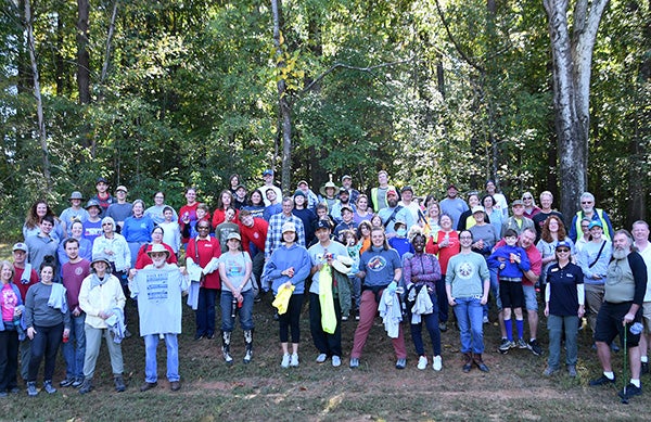 Group shot outdoors of local volunteers