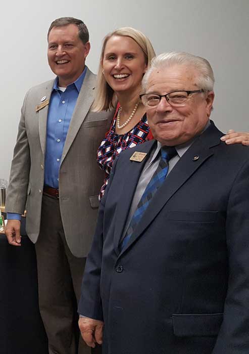 Former Councilmember Anne Lerner poses with Mayor Auman and Bill Rosenfeld.