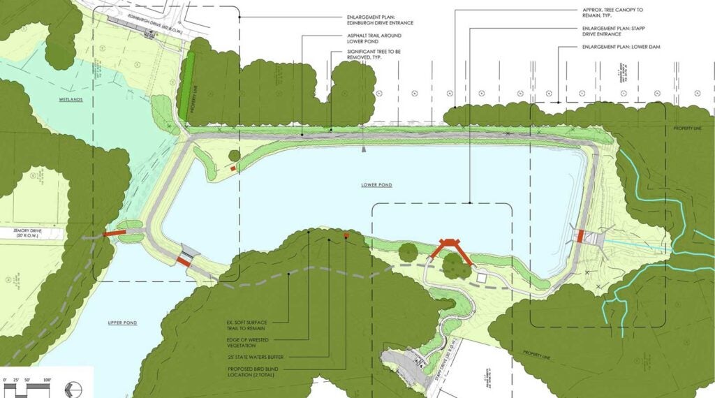 Johns homestead park renovations map labeled with changes