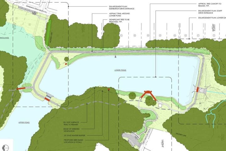 Johns homestead park renovations map labeled with changes