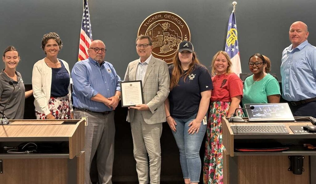 Tucker Park & Recreation department staff with Mayor Auman.