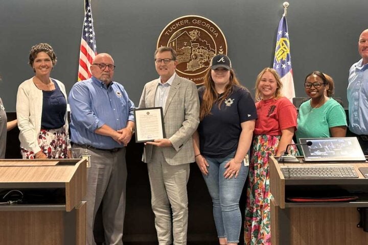 Tucker Park & Recreation department staff with Mayor Auman.