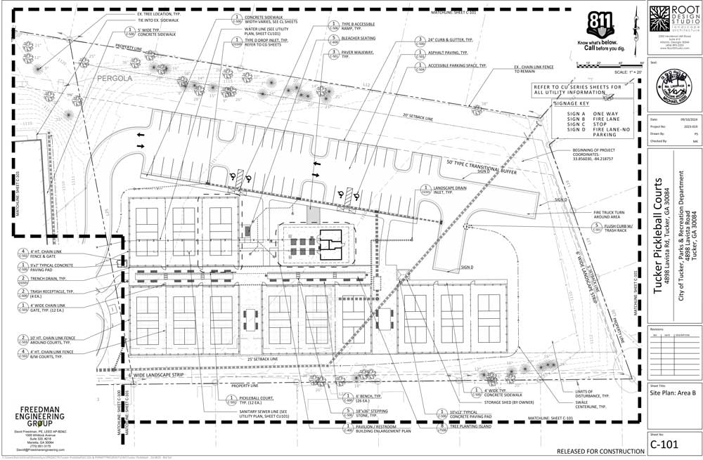 Pickleball court construction plans.