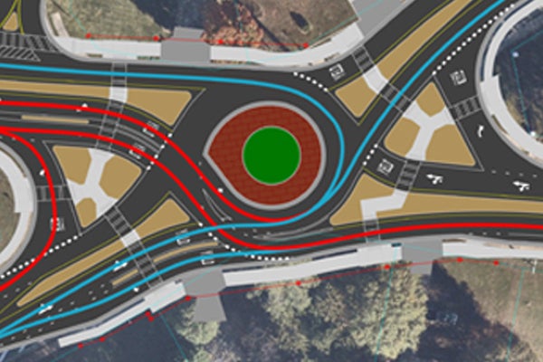 Roundabout traffic flow