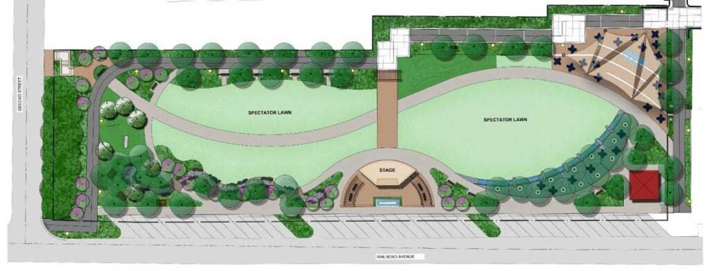 Rendering of the final plans for Tucker Town Green.