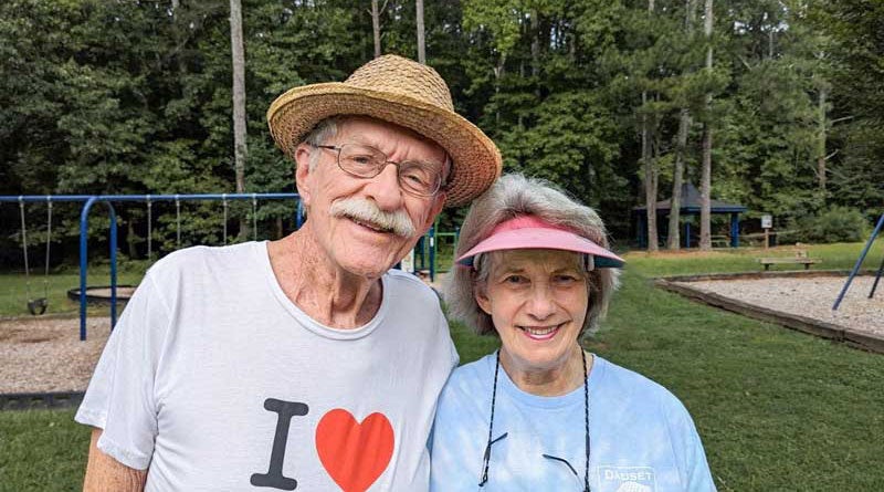 Gerald Robinson and Emilu Bailes visit a Tucker park.