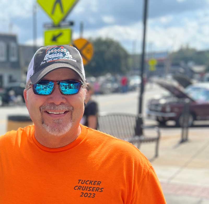 Chip Cofer on Main Street at the Tucker Cruise-In.